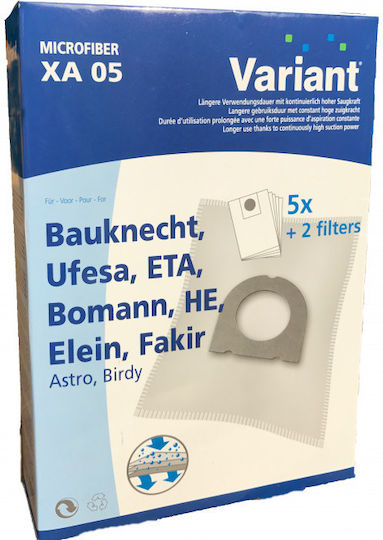 Unibags Variant Vacuum Cleaner Bags 5pcs Compatible with Vacuum Cleaner Eta / Ufesa / Bomann / Fakir