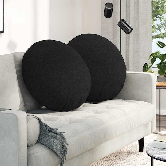 vidaXL Sofa Cushion Black Velvet-Black Metal 2pcs 80x80cm.