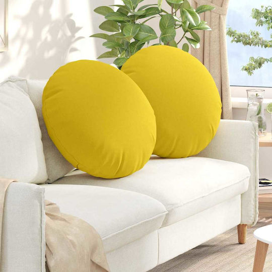 vidaXL Възглавница за диван Soft Yellow 2бр 80x80см.