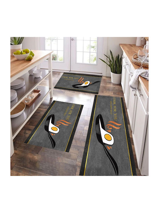 Σετ 3τμχ Πατάκια Αντιολισθητικά Crystal Velvet 1*120x180 & 2*50x80 Cil-7