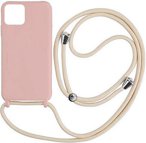 Colored Back Cover Σιλικόνης με Λουράκι Ροζ (Redmi Note 14S)