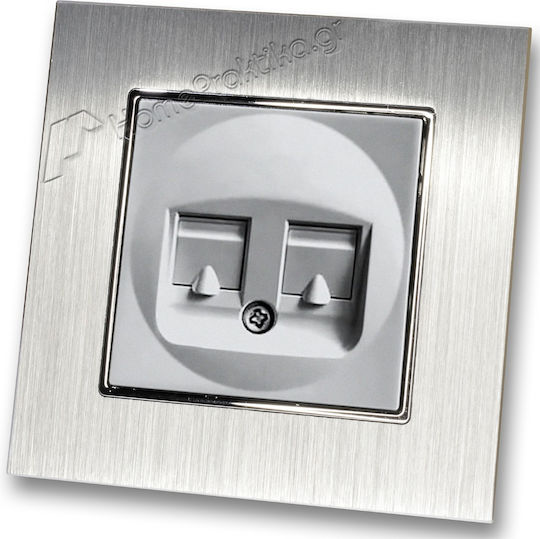Lineme Complete Telephone Socket Silver 50-00120-5-50-00121-18