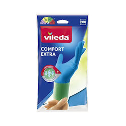 Vileda Γάντια Καθαριότητας Comfort Extra Latex Mittel Blau 1Stück