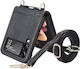 Erbord Umschlag Rückseite Leder mit Band Schwarz (Galaxy Z Flip3 5G)