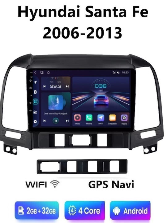 Auto-Audiosystem für Hyundai Santa Fe 2006-2013 (Bluetooth/USB/WiFi/GPS/Apple-Carplay/Android-Auto) mit Touchscreen 9"