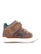 Παιδικά Sneakers High Ανατομικά με Σκρατς Καφέ
