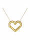 Kritsimis Necklace with design Heart from Gold 14K