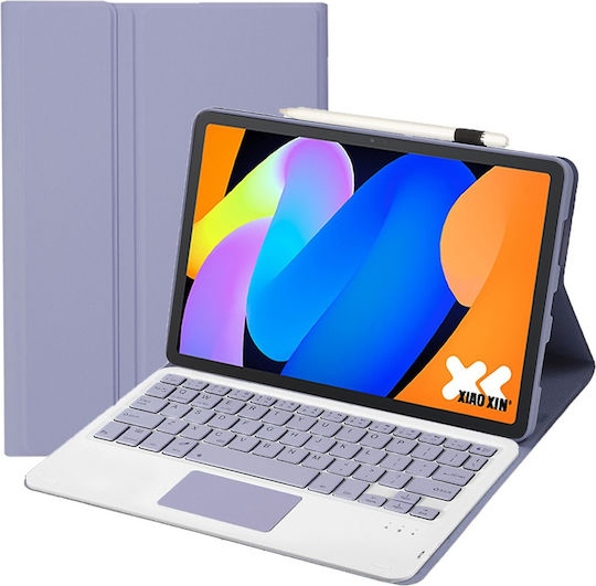 Флип капак Устойчив с Клавиатура в Английски език САЩ Лилав (Lenovo Idea Tab 11")