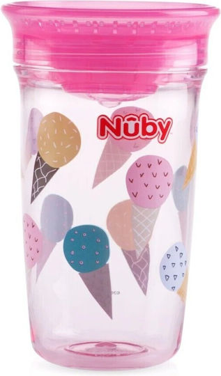 Nuby Παιδικό Ποτηράκι 360° Wonder Cup από Σιλικόνη Ροζ 300ml για 6m+
