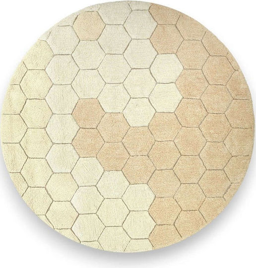 Lorena Canals Honeycomb Παιδικό Χαλί Κίτρινο Στρογγυλό με Διάμετρο 140cm