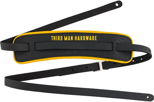 Fender X Third Man Hardware Кожен Колан Черен Жълт За Китара Бас