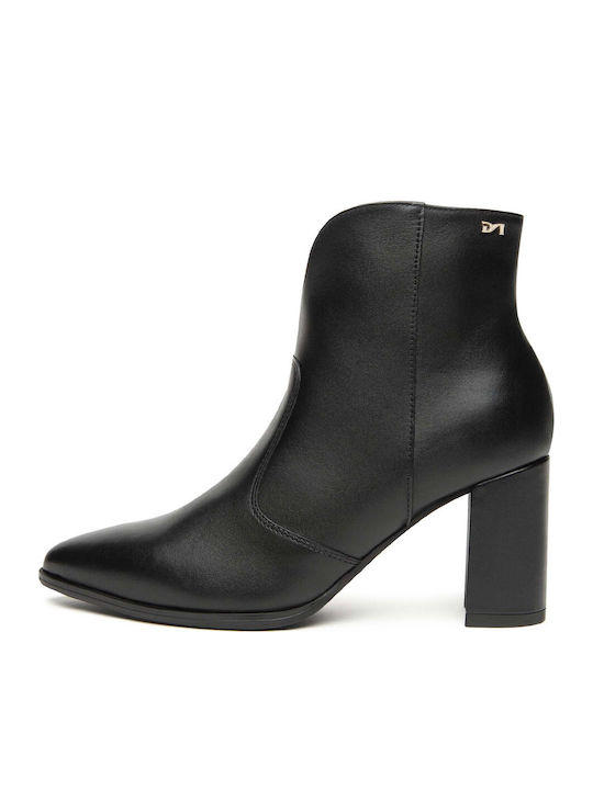 Leder Stiefeletten Damen Schwarz