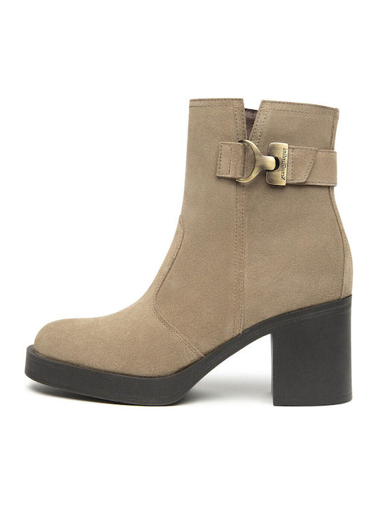 Leather Women's Ankle Boots Gray