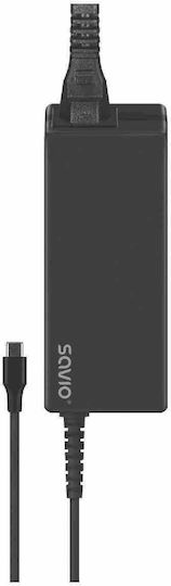 Savio USB-C Universal Φορτιστής Laptop 65W 20V 3A με Αποσπώμενο Καλώδιο Τροφοδοσίας