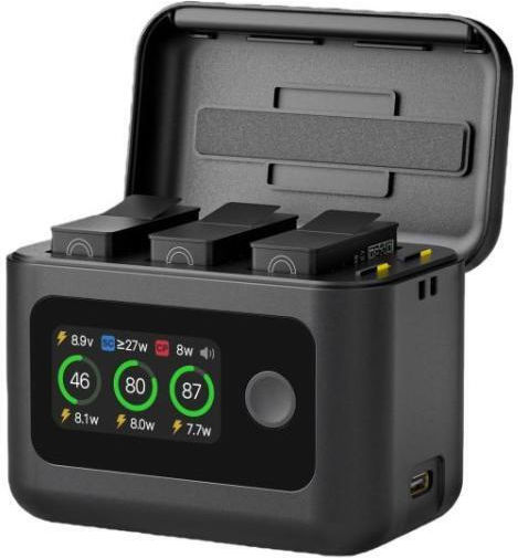 Battery Charger Symik GoPro Hero13 Black Charging Portable Power Manager LCD Screen 1.47 Inches Black