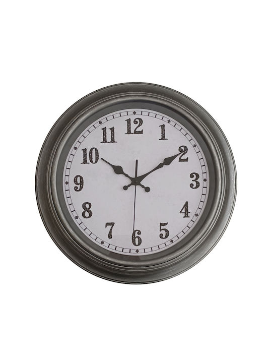 Ankor Silent Antique Wall Clock Plastic Silver Ø40cm
