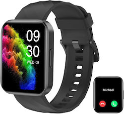 Ruimen D1 Smartwatch με SIM και Παλμογράφο (Μαύρο)