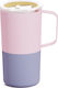 Asobu Ποτήρι Θερμός 590ml Pastel Pink με Λαβή