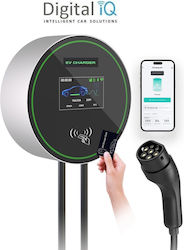 Digital IQ Επιτοίχιος Τριφασικός Σταθμός Φόρτισης 7kW με Ενσωματωμένο Καλώδιο Type 2 (DIQ EV WCH 92207)