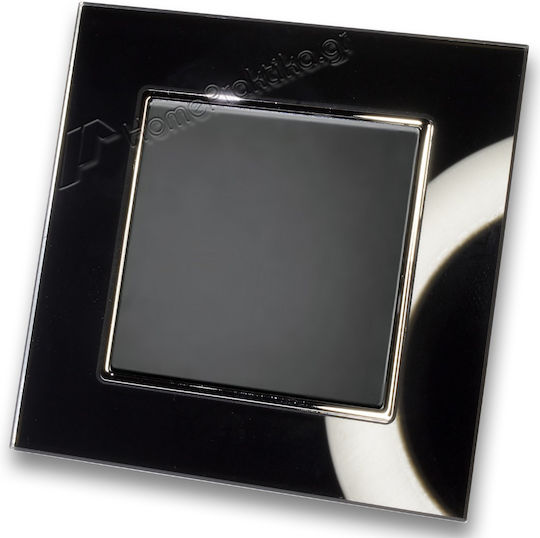 Lineme Wall Switch One-Way with Frame Black
