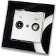 TV Sat Terminal Socket White Frame Black Glass ...