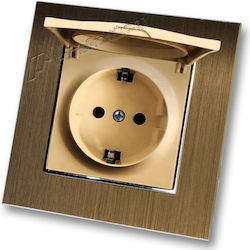 Sicherheits-Steckdose Deckel Gold Matt Einzeln ...