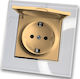 Power Socket Safety Lid Gold Matte Single Flush...