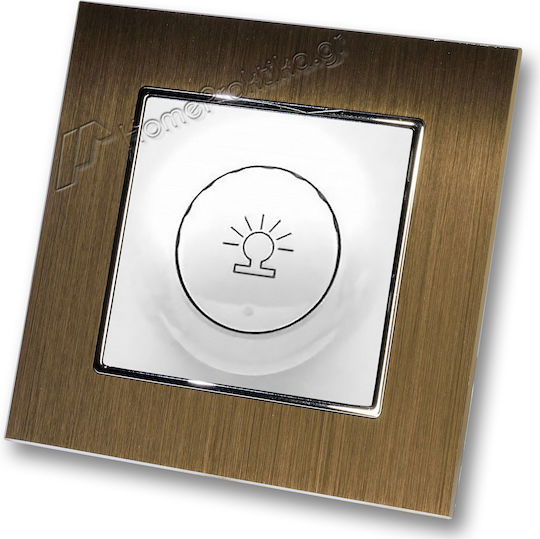 Simple Dimmer Rheostat 500w White Gold Metallic Frame Hseries Lineme 50-00110-1_50-00121-6