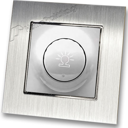 Simple Dimmer Switch 500w Silver Matte Frame Silver Metallic Hseries Lineme 50-00110-5_50-00121-18