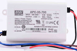 LED Power Supply 35W 15-50V 700mA IP42 APC-35-700 Mean Well