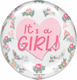 22" Transparent Balloon Orbz It's A Girl Floral