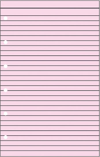 Ανταλλακτικά Organizer Φύλλα Σημειώσεων Ριγέ 20φ 12.5x8cm Λευκό