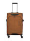 Travelite Medium Hard Travel Suitcase Carob Brown with 4 Wheels Height 67cm