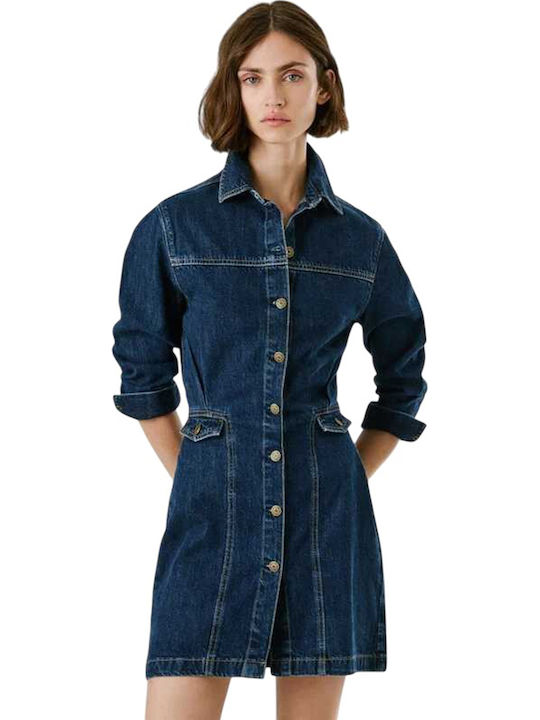 Mini Shirt Dress Denim Blue Dress