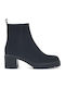 Leder Stiefeletten Damen Schwarz