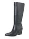 Leder Damenstiefel Schwarz