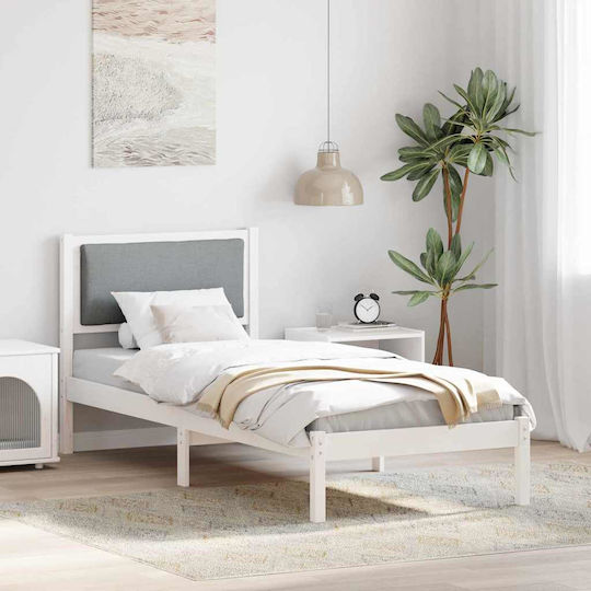 Einzelbett Mit Stoff Grau Mit Lattenrost Für Matratze 80x190cm