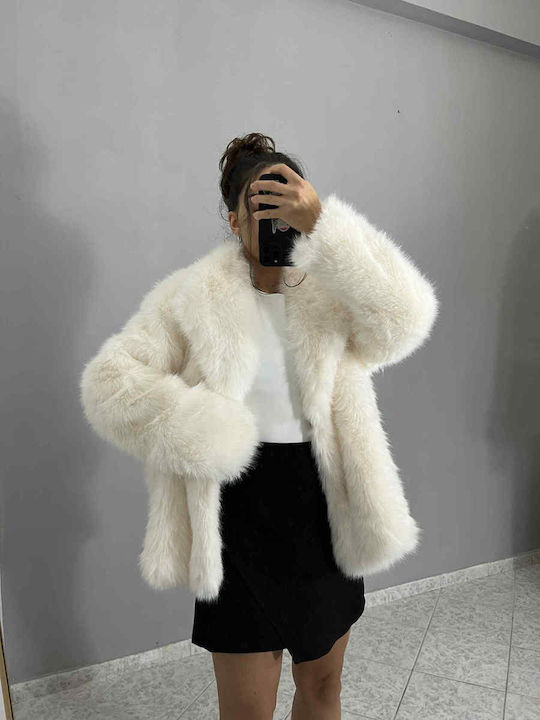 Sinell Women's Short Fur White