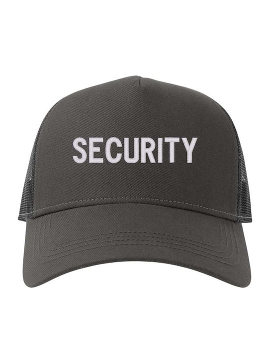 Καπέλο Trucker Μαύρο Κεντημένο Security Λευκή Κλωστή