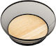 Tablecraft Tc 12641 Schwarzer Eisen Brotkorb zum Servieren mit Holzständer Φ19xυ6cm