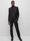 H Huge Men's Suit Slim Fit Black
