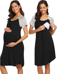 Queen Mother Nightgown Maternity & Nursing Black-grey