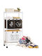 Floor Bathroom Shelf Metallic 57x28x123cm White