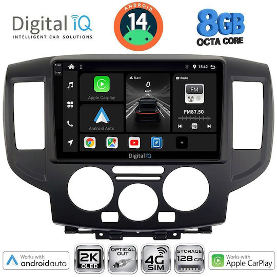 Digital IQ Car Audio System for Nissan NV200 2009 (Bluetooth/USB/AUX/WiFi/GPS/Apple-Carplay/Android-Auto) with Touch Screen 9"
