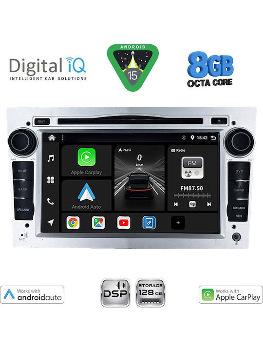 Digital IQ Car Audio System for Opel Corsa / Meriva / Tigra / Vectra 2004-2012 (Bluetooth/USB/AUX/WiFi/GPS/Apple-Carplay/Android-Auto) with Touch Screen 7"