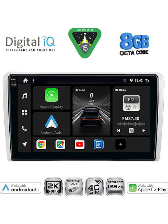 Digital IQ Car Audio System for Opel Corsa / Meriva / Tigra / Vectra 2004-2014 (Bluetooth/USB/AUX/WiFi/GPS/Apple-Carplay/Android-Auto) with Touch Screen 9"