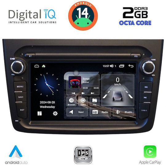 Digital IQ Ηχοσύστημα Αυτοκινήτου για Alfa Romeo Mito 2008-2018 (Bluetooth/USB/AUX/WiFi/GPS/Apple-Carplay/Android-Auto) με Οθόνη Αφής 7"