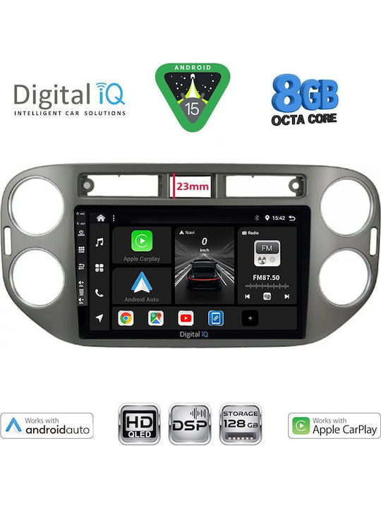 Digital IQ Auto-Audiosystem für Volkswagen Tiguan 2011-2016 (Bluetooth/USB/WiFi/GPS/Apple-Carplay/Android-Auto) mit Touchscreen 9"