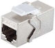 Microconnect Keystone Module Cat6a STP 2 RJ45 Female 8P8C Modular Coupler to Link Two Network Cables Metal Housing