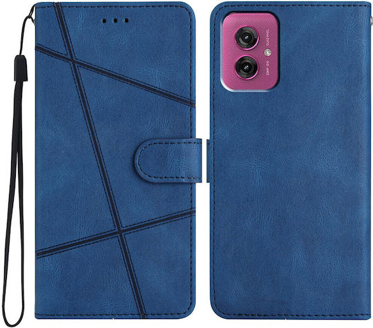 Wallet Case Stand Design Lines Motorola Moto G55 5G Blue